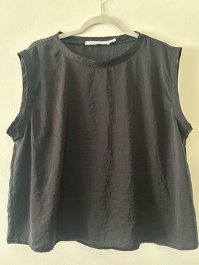 Calvin Klein Jeans Black Sleeveless Satin Tank